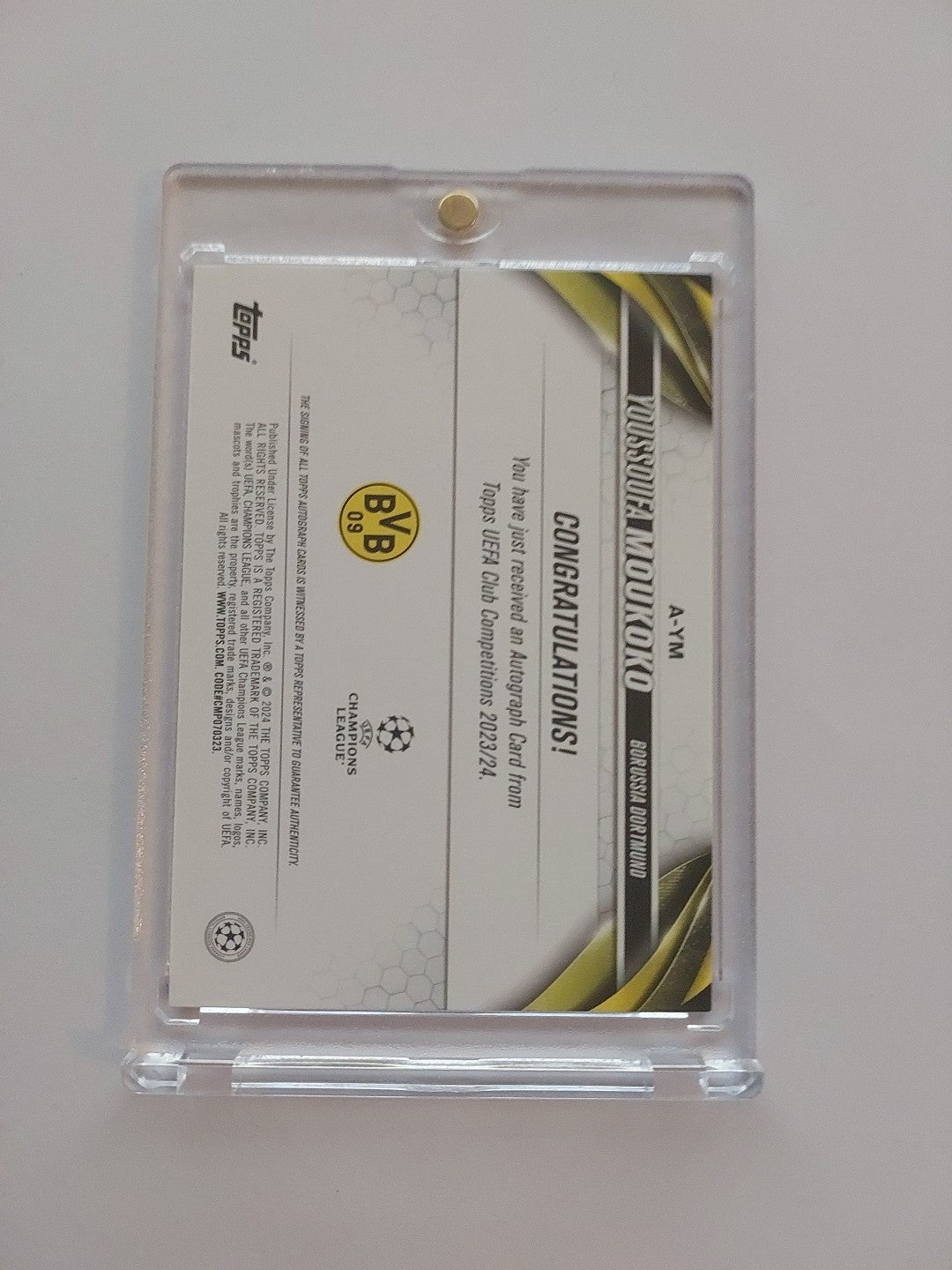 Topps UEFA Clubs Competitions 2023/24 Moukoko Borussia Dortmund (Autograph) – Bild 2