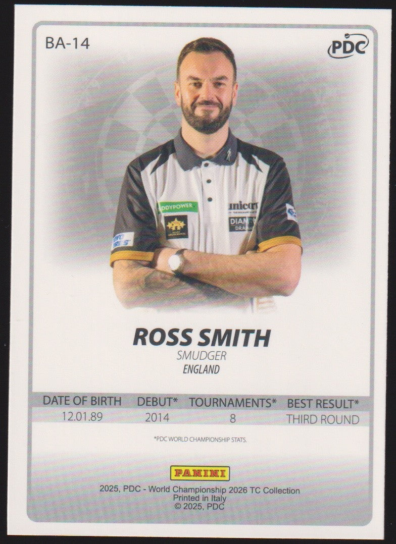 Panini PDC World Championship 2026 Ross Smith "Smudger" Refractor Parallel – Bild 2