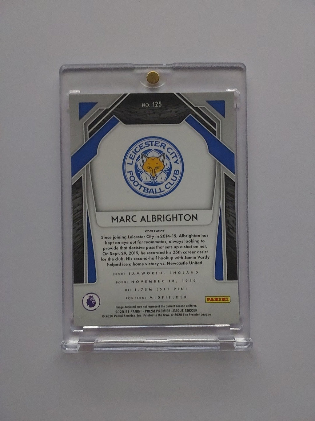 Panini Red Prizm 2020-21 Marc Albrighton Leicester City Limited Edition Parallel – Bild 2