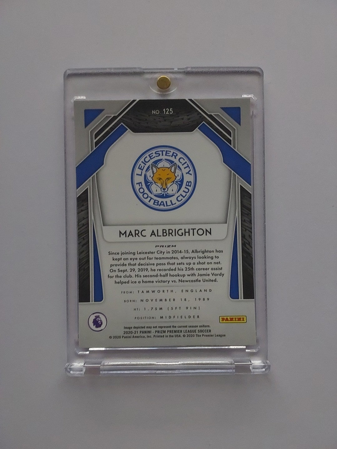 Panini Red Prizm 2020-21 Marc Albrighton Leicester City Limited Edition Parallel – Bild 2