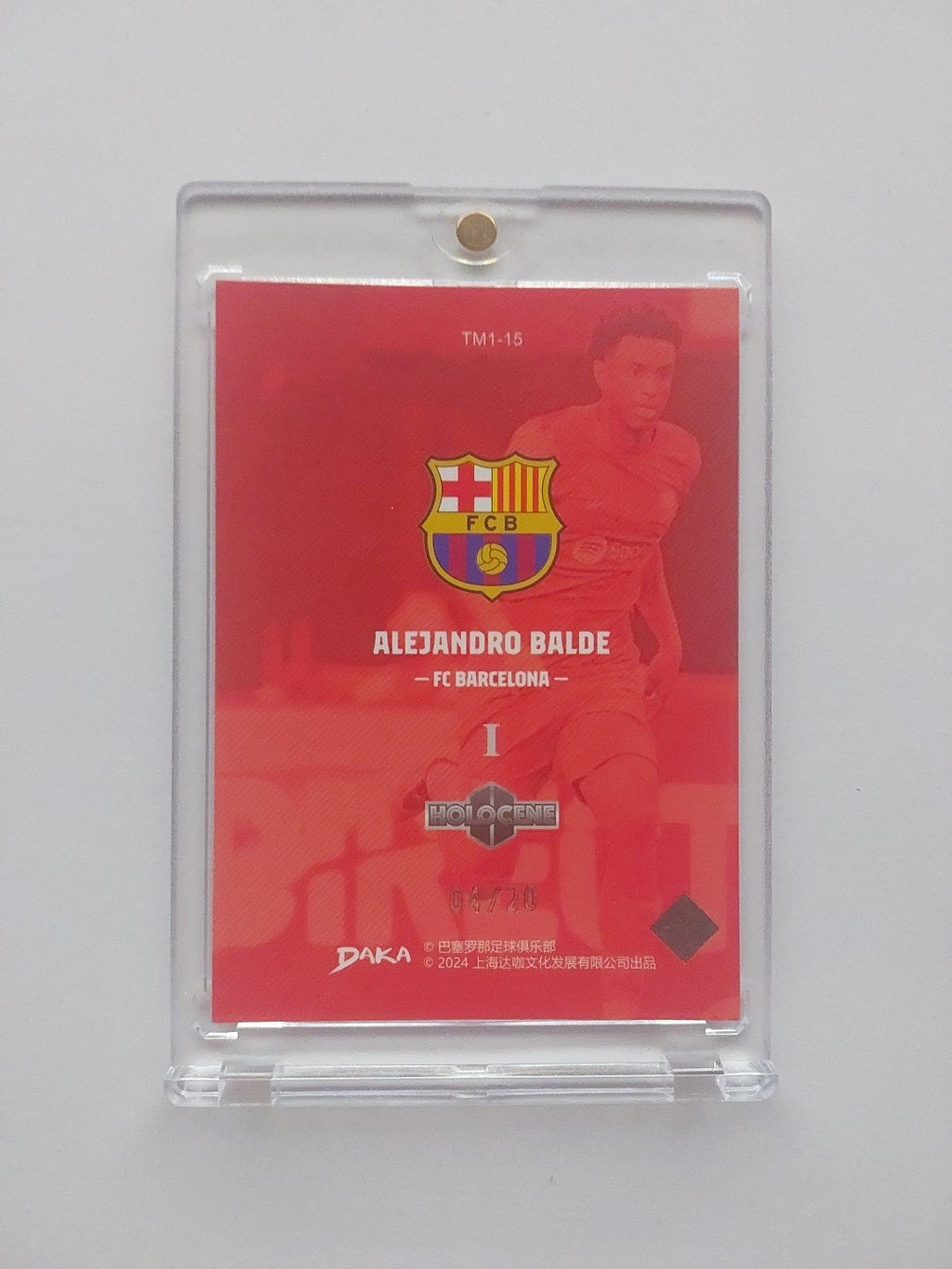 Topps Daka 2023-24 Alejandro Balde Barcelona Nummeriert 4/20 Holocene Parallel – Bild 2