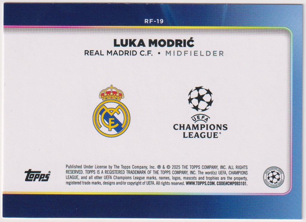 Topps Stadium Club Chrome 2025-26 Luka Modrić Real Madrid C.F. Parallel Rare – Bild 2