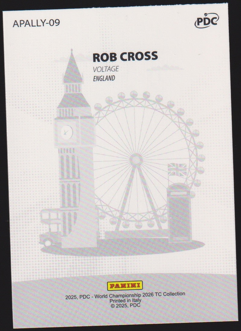 Panini PDC World Championship 2026 Rob Cross "AllyPally" Refractor Parallel – Bild 2