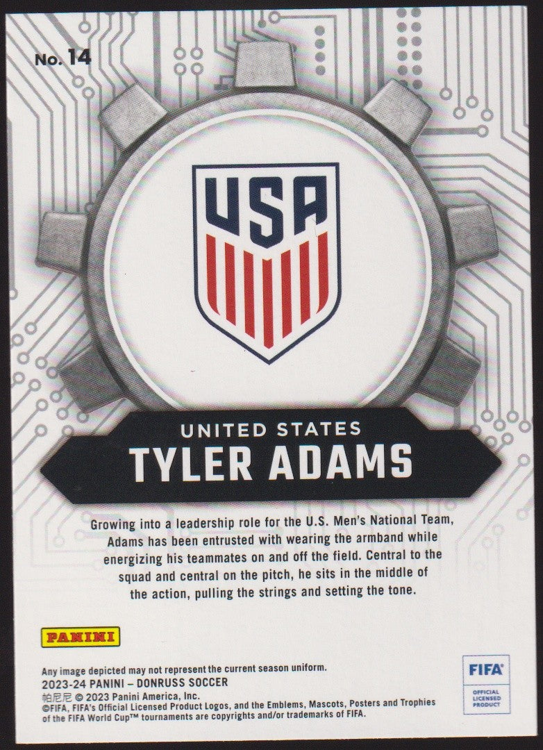 PANINI DONRUSS SOCCER 2023-24 Tyler Adams United States Parallel Rare Nr. 14 – Bild 2