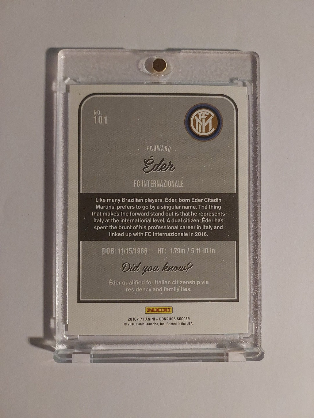 Panini Donruss 2016-17 Eder Inter Mailand (Parallel: 3/49) – Bild 2