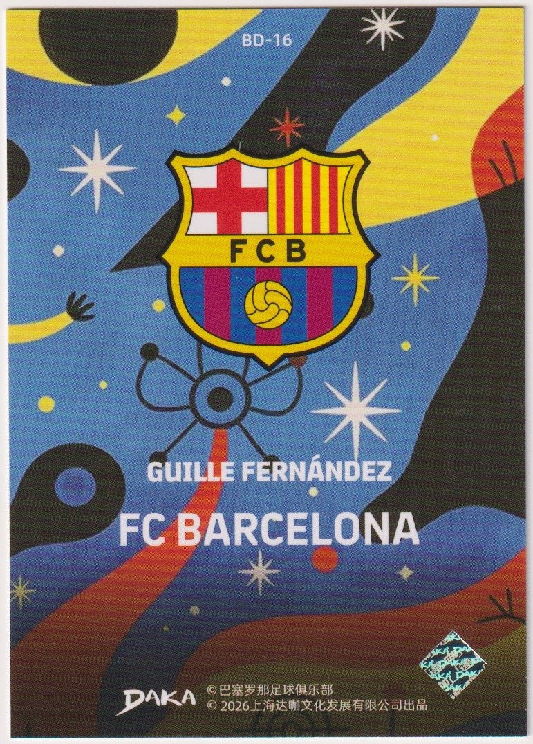 Daka BD-16 2025-26 Guille Fernandez FC Barcelona Rookie Parallel Rare – Bild 2