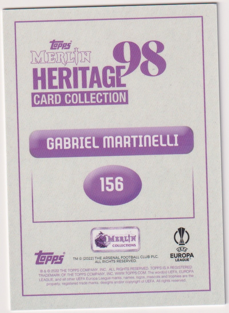 Topps Heritage Card Collection 2022-23 Gabriel Martinelli Arsenal Merlin – Bild 2