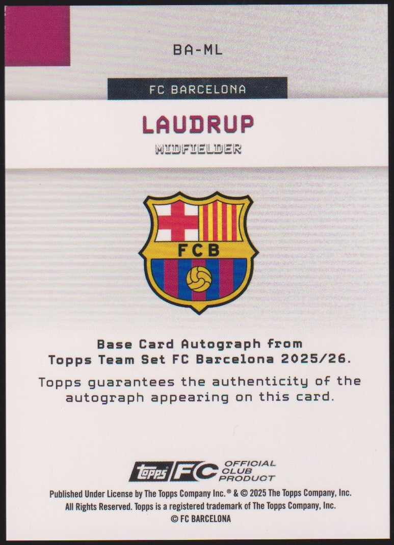 Topps 2024-25 Michael Laudrup Auto Barcelona Parallel 44/150 Refractor – Bild 2