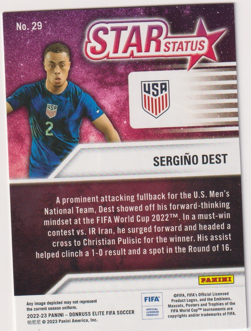 Panini Star Status 2022-23 Sergiño Dest United States National Team Parallel – Bild 2