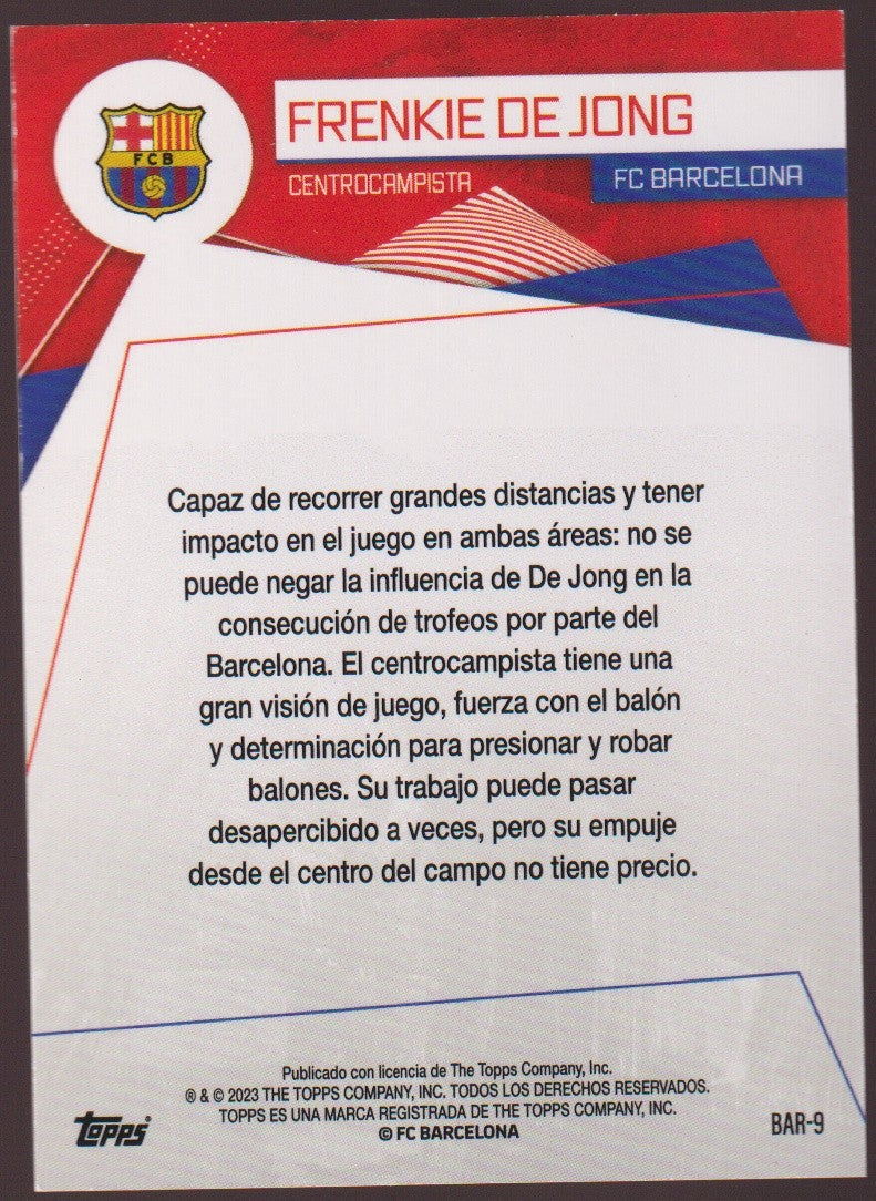 Topps 2023-24 Frenkie de Jong FC Barcelona Parallel 24/150 Refractor – Bild 2