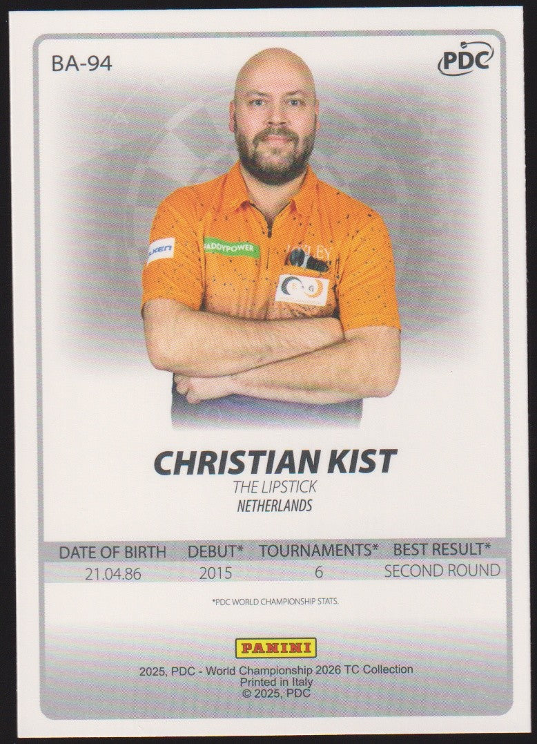 Panini PDC Championship 2026 Christian Kist "The Lipstick" Refractor Parallel – Bild 2