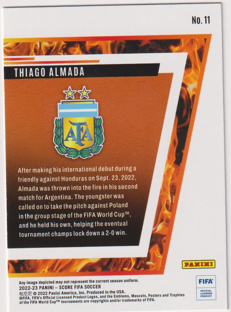 Panini Hot Rookies 2022-23 Thiago Almada Rookie Argentinien Score FIFA Soccer – Bild 2