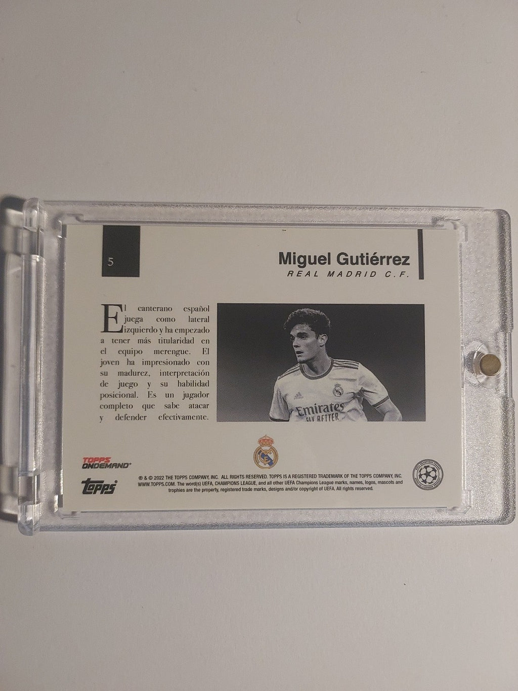 Topps Simplicidad 2021-22 Miguel Gutierrez Real Madrid Nummeriert 14/25 Parallel – Bild 2