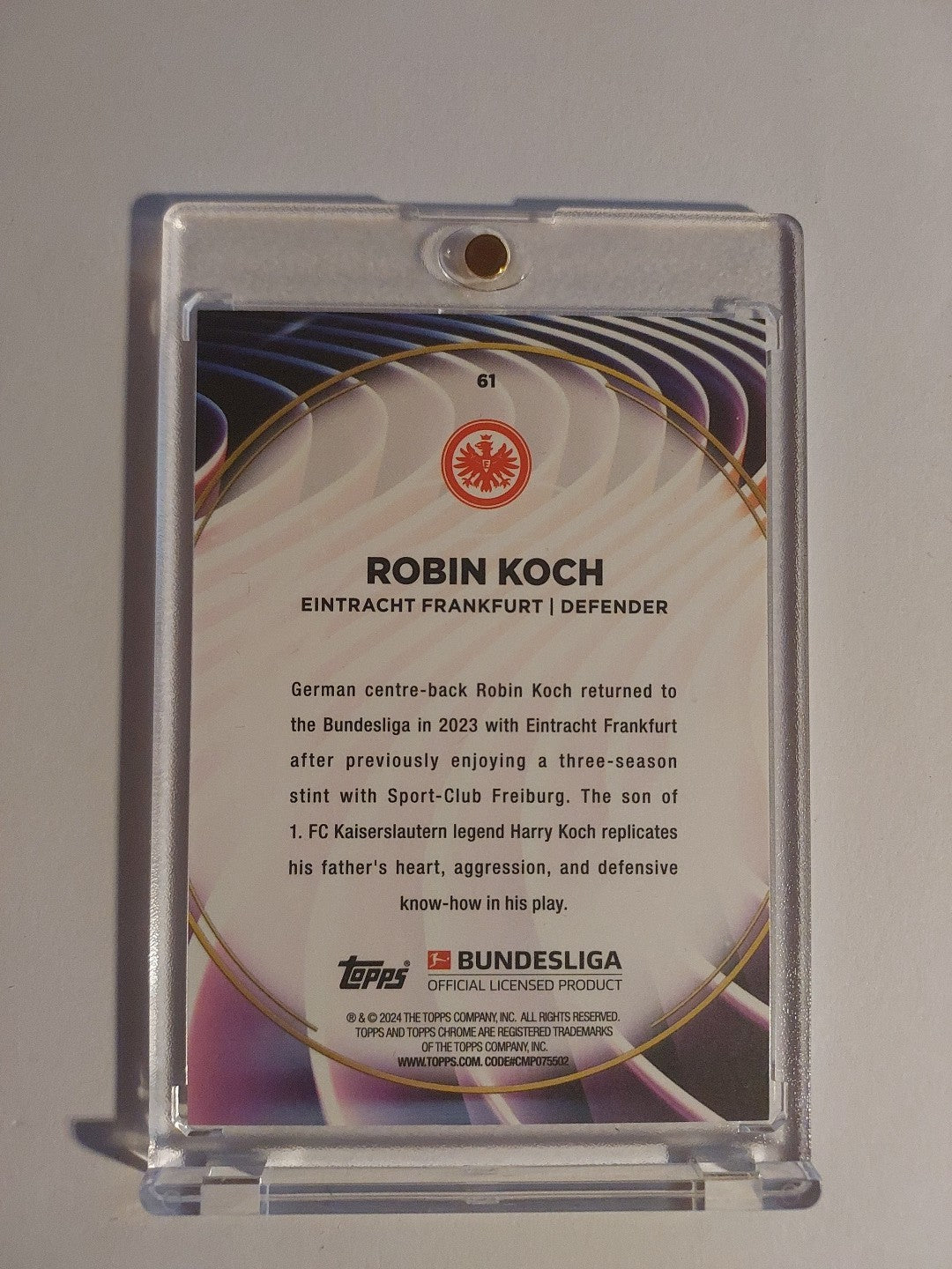 Topps 60 Jahre Bundesliga 2023-24 Robin Koch Eintracht Frankfurt Parallel – Bild 2