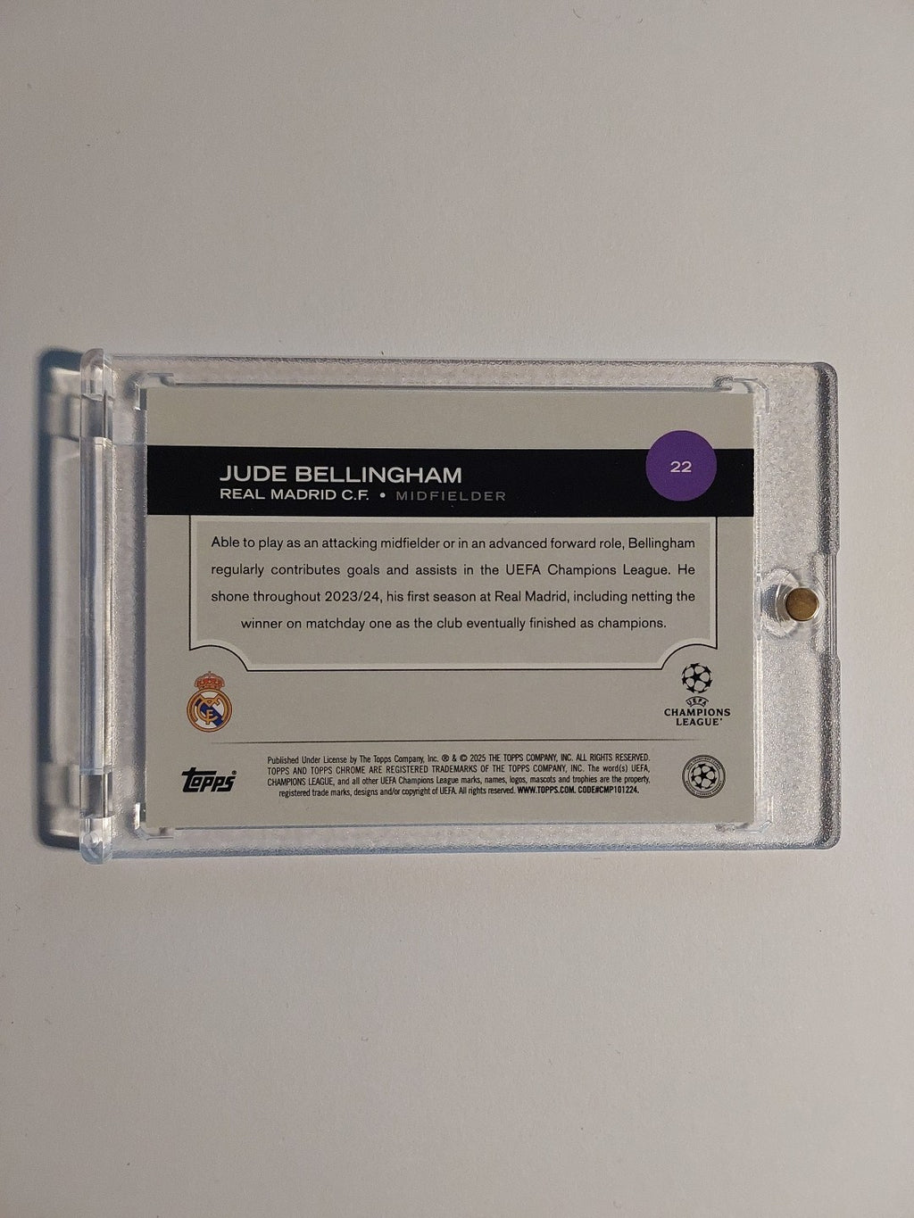 Topps UCC Flagship 2024-25 Jude Bellingham Real Madrid Parallel 72/99 Refractor – Bild 2