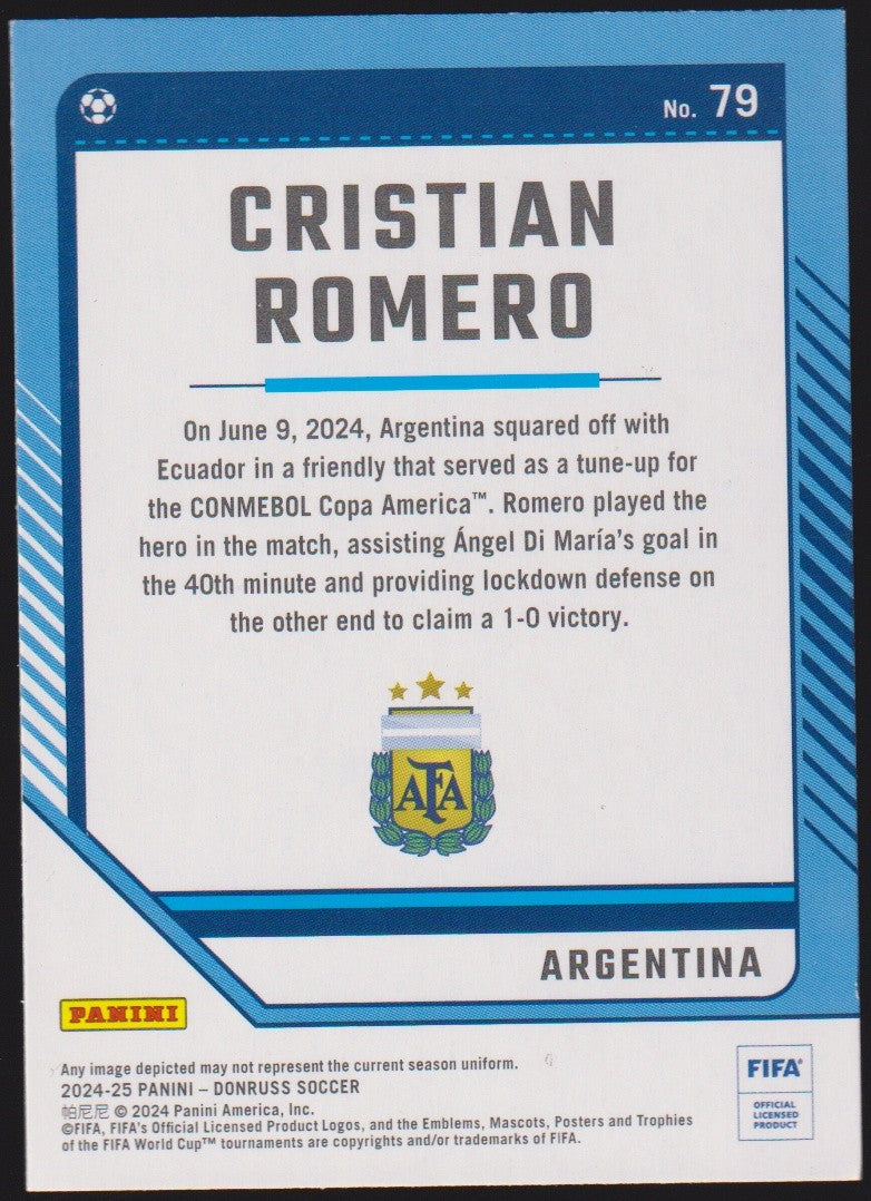 Panini 2024-25 - Donruss Soccer 2023-24 Cristian Romero Argentina Parallel Rare – Bild 2