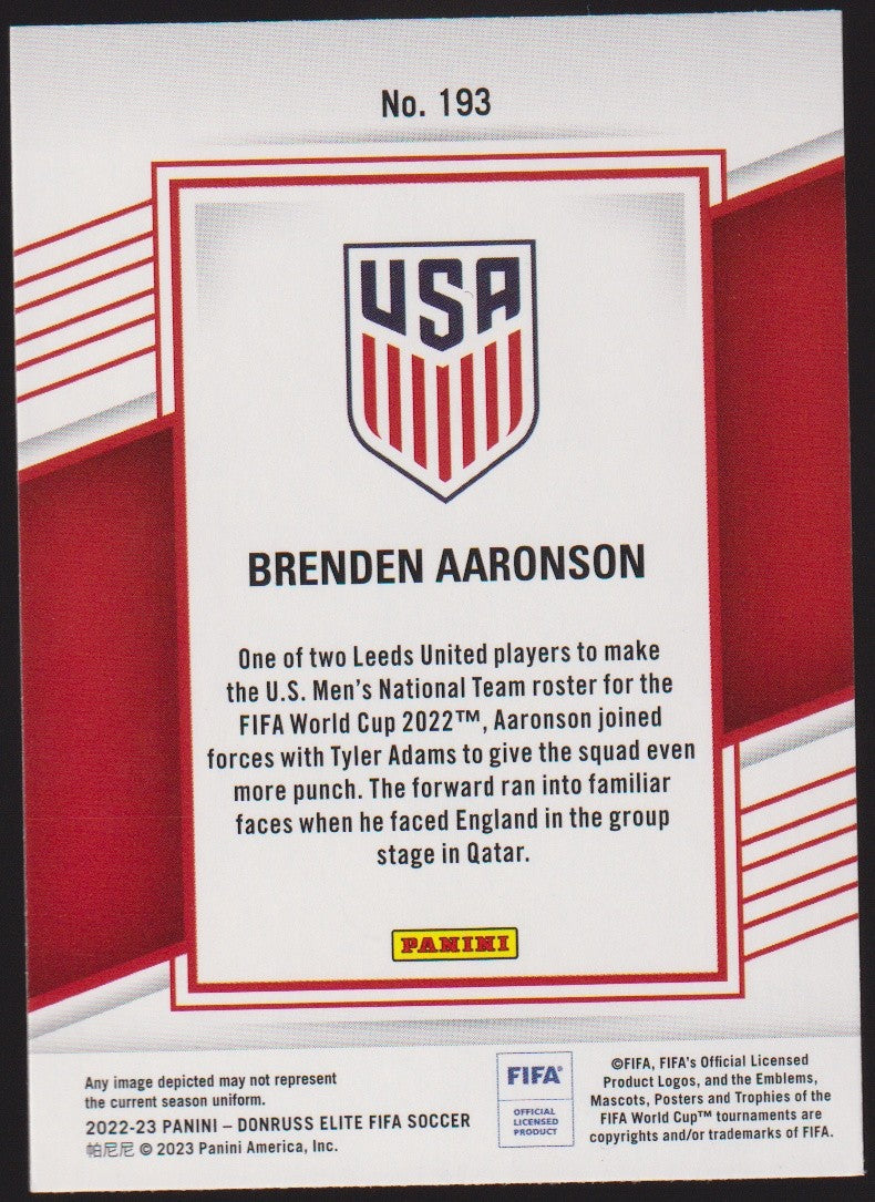 Panini Donruss Elite FIFA 2022-23 Brenden Aaronson United States - Parallel – Bild 2