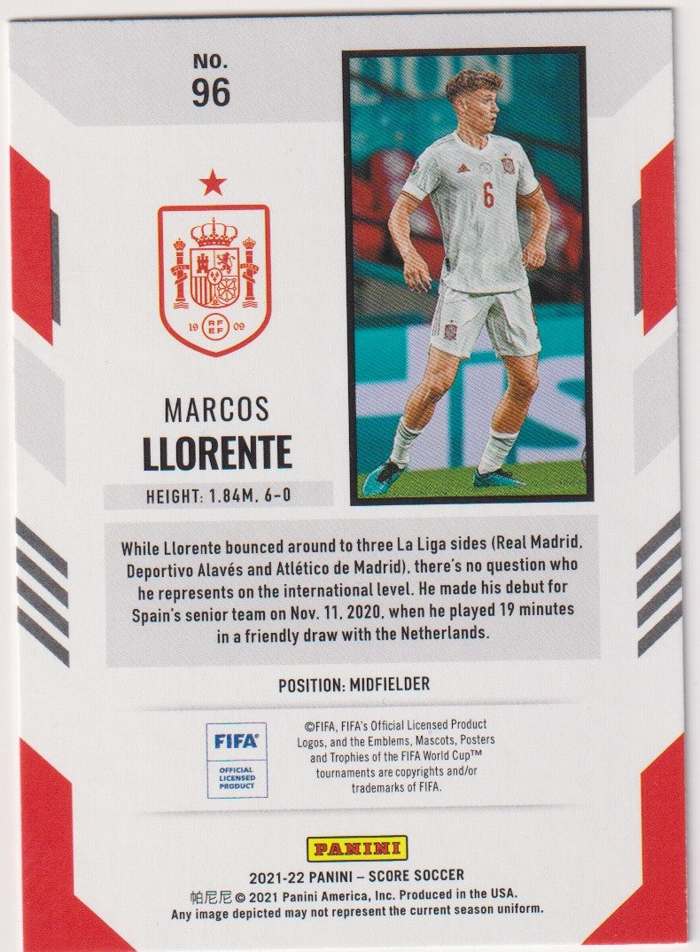 Panini 2021-22 Panini - Score Soccer 2021-22 Marcos Llorente Spanien Parallel – Bild 2
