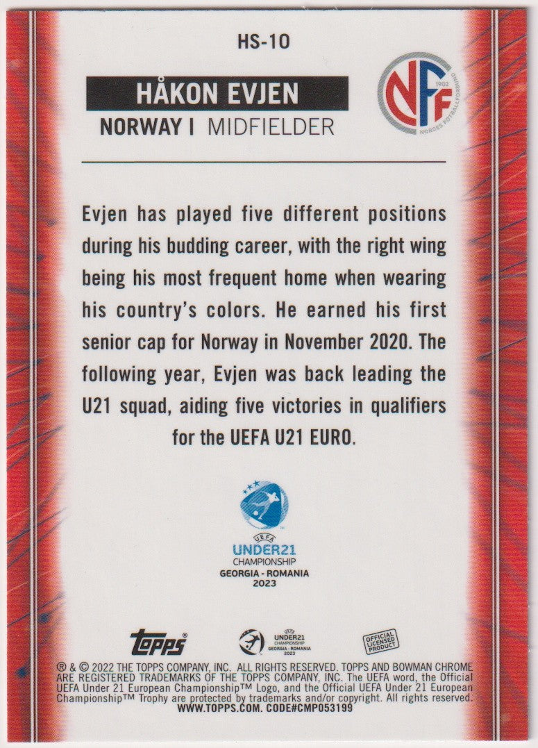 Topps Chrome 2023-24 Håkon Evjen UEFA Under21 Championship Georgia - Romania – Bild 2