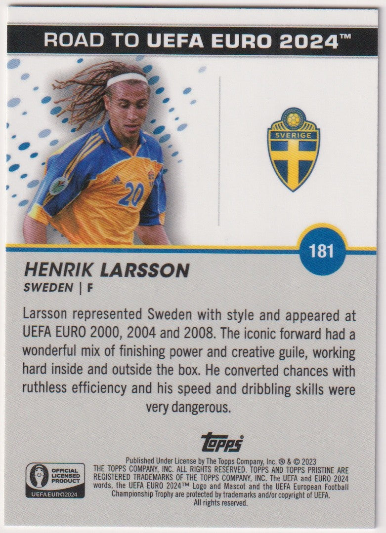 Topps Road to UEFA EURO 2024 2023-24 Henrik Larsson Sweden Parallel Rare – Bild 2