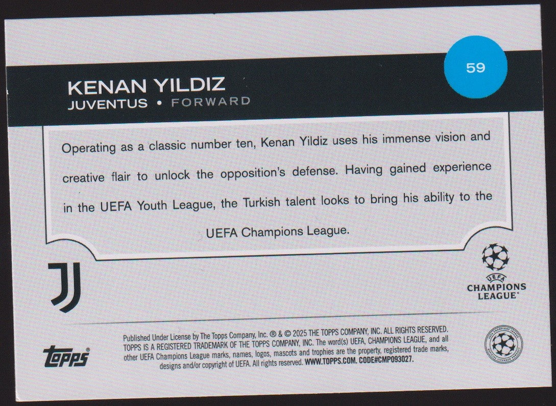 Topps Future Stars 2024-25 Kenan Yildiz Rookie Juventus All-Star Parallel Rare – Bild 2