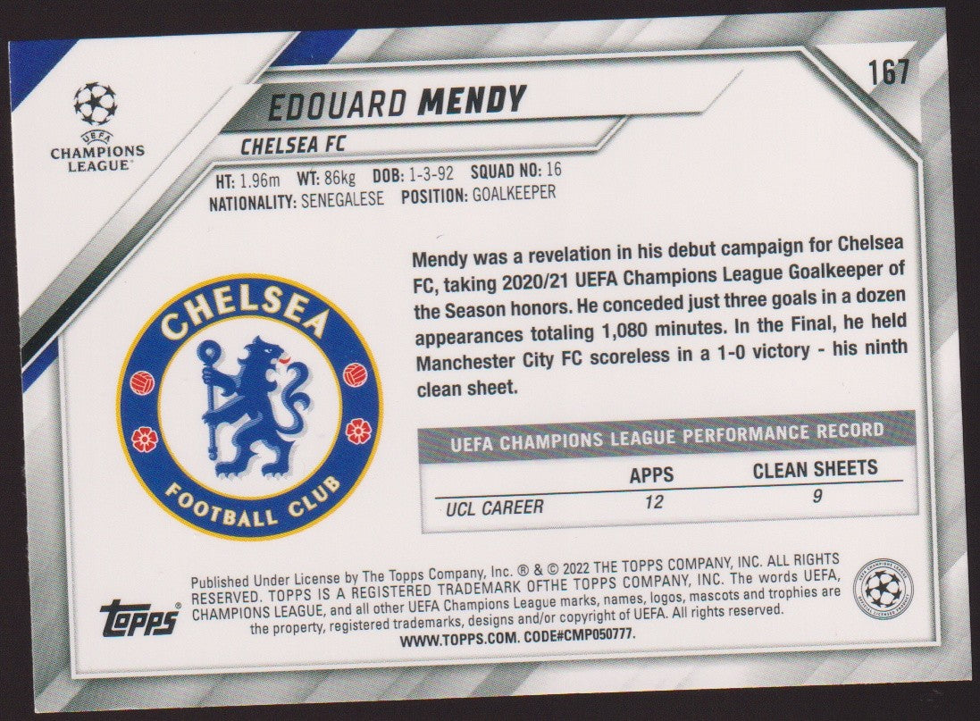 Topps 2021-22 Edouard Mendy Rookie Chelsea FC Parallel Rare – Bild 2
