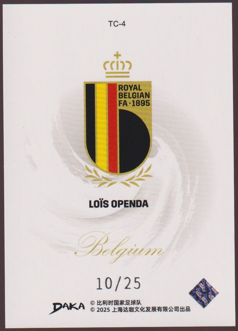 Daka TC-4 2024-25 Lois Openda Belgium Juventus Parallel 10/25 Refractor Rare – Bild 2