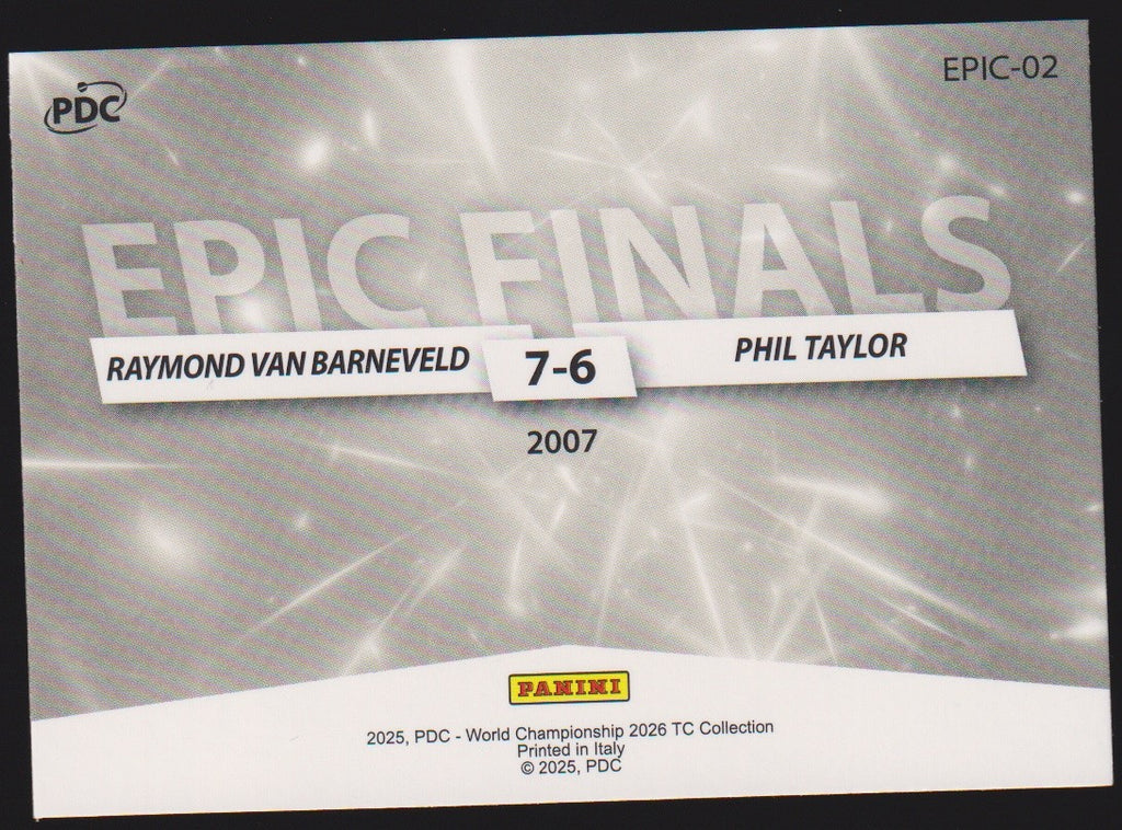 Panini PDC Championship Raymond van Barneveld & Phil Taylor Refractor Parallel – Bild 2