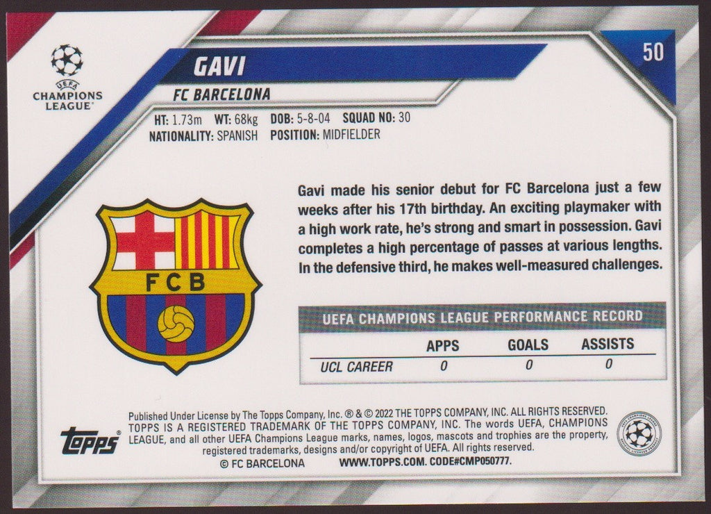 Topps 2021-22 Gavi Rookie FC Barcelona Parallel Rare – Bild 2