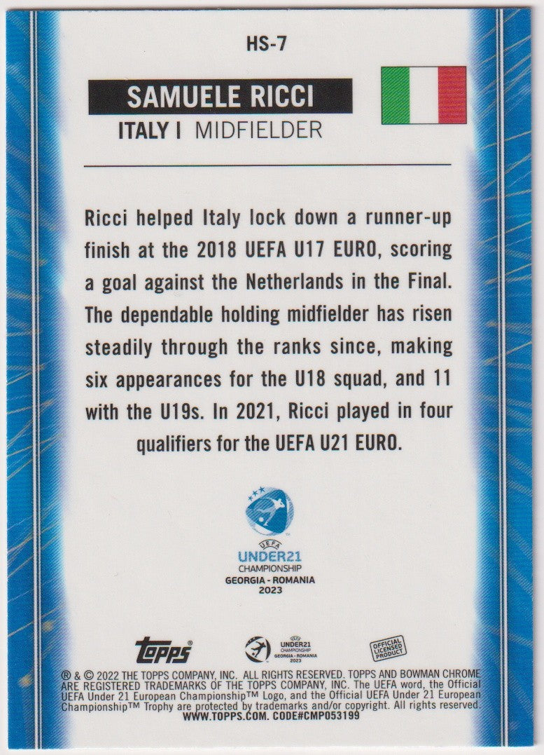 Topps Chrome 2023-24 Samuele Ricci Italien UEFA Under21 Championship Georgia - – Bild 2