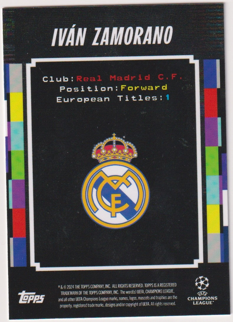 Topps Champions League Iconic 1995-96 Iván Zamorano Real Madrid C.F. Parallel – Bild 2