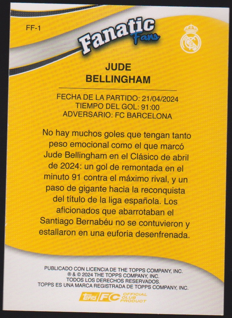 Topps Fanatic Fans 2023-24 Jude Bellingham Real Madrid C.F. - Parallel Rare – Bild 2