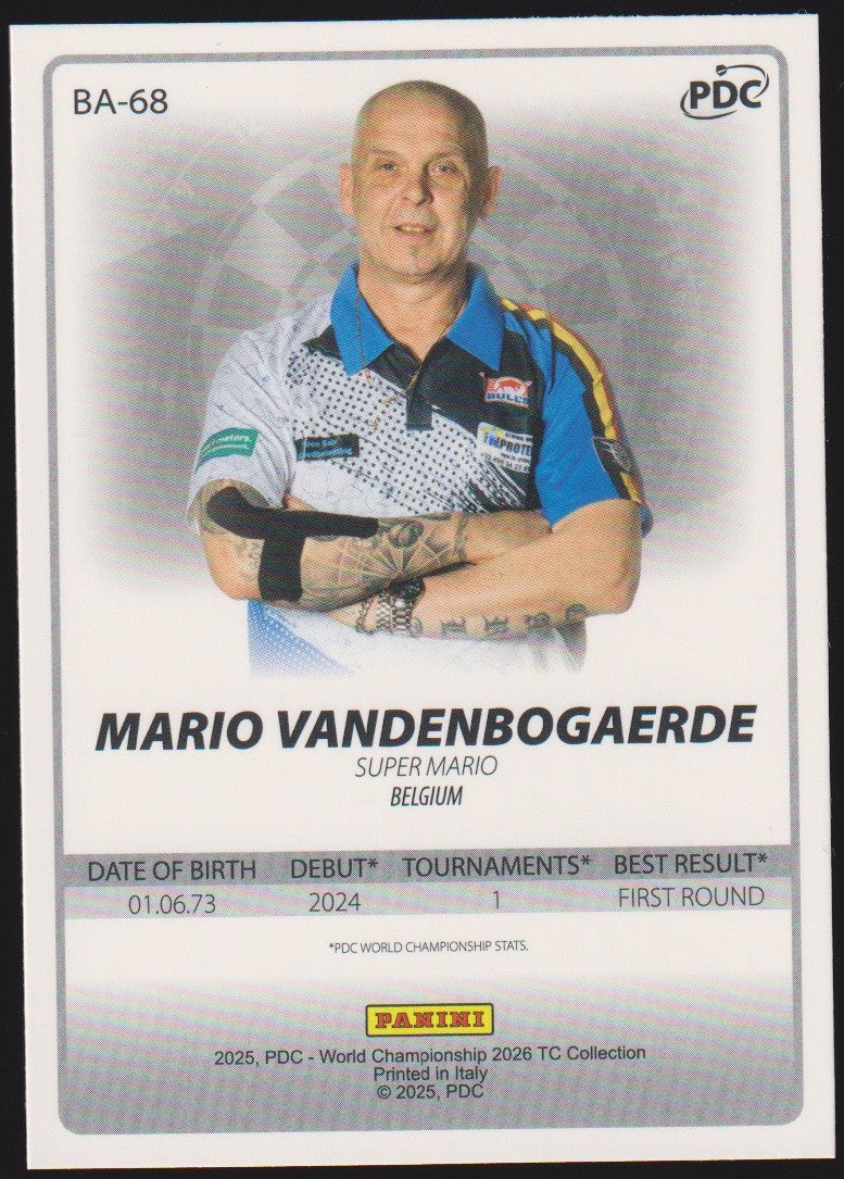 Panini PDC World Championship 2026 Mario Vandenbogaerde Refractor Parallel – Bild 2