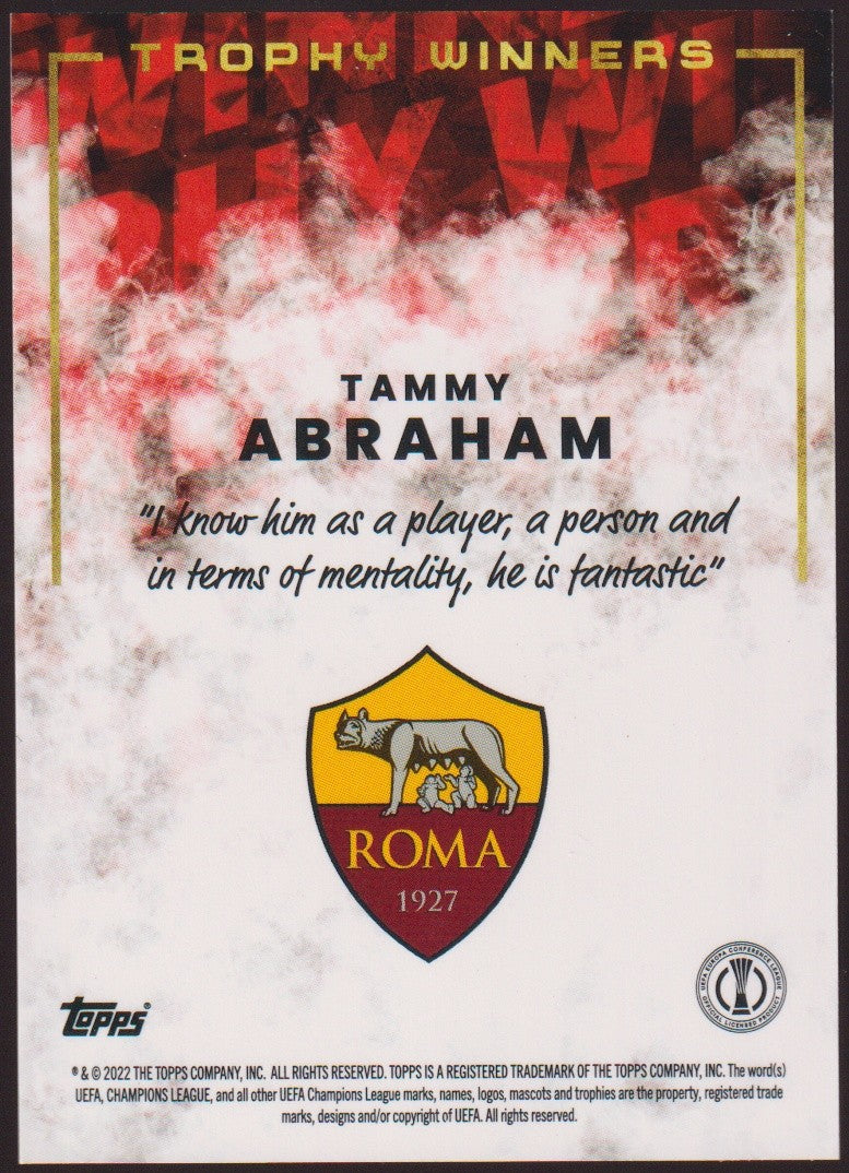 Topps Trophy Winners 2021-22 Tammy Abraham AS Roma Parallel Rare – Bild 2