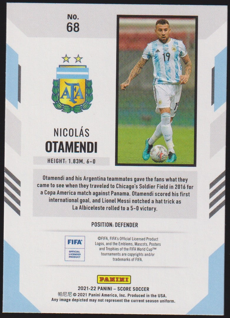 Panini 2021-22 - Score Soccer 2020-21 Nicolas Otamendi Argentina Parallel Rare – Bild 2