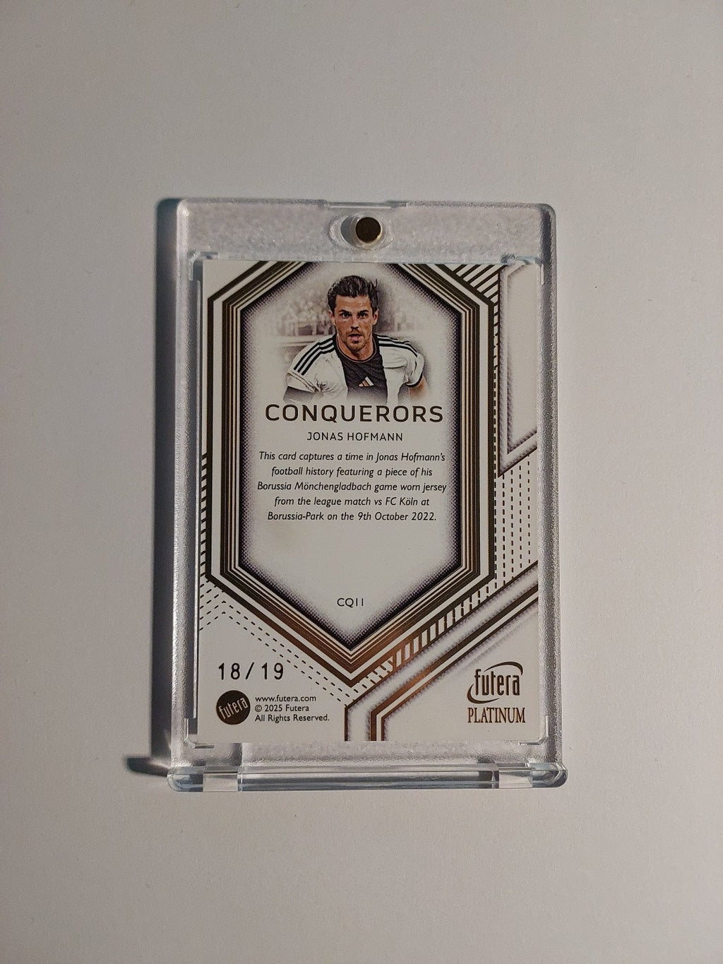 Futera Platinum 2025 Jonas Hofmann Deutschland Patch Relic Parallel 18/19 Rare – Bild 2