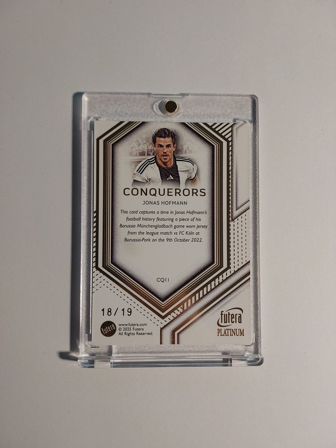 Futera Platinum 2025 Jonas Hofmann Deutschland Patch Relic Parallel 18/19 Rare – Bild 2