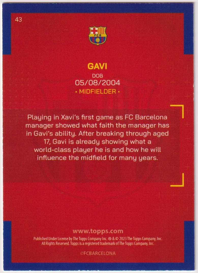Topps 2022-23 Gavi FC Barcelona Parallel Rare – Bild 2