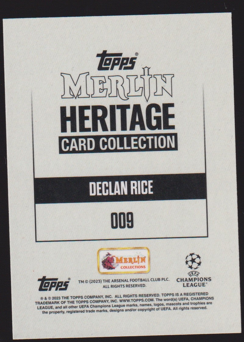 Topps Merlin Heritage Card Declan Rice Arsenal Champions League Parallel – Bild 2