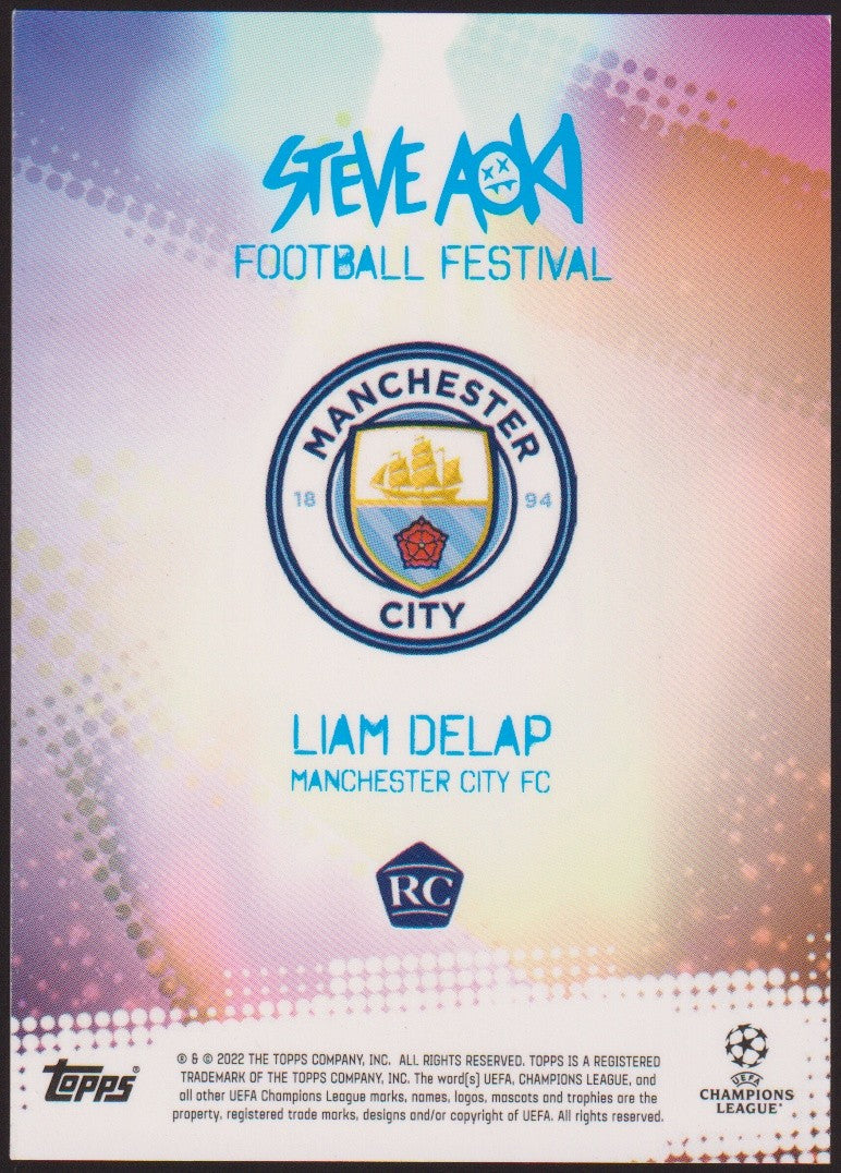 Topps Steve Aoki 2021-22 Liam Delap Rookie Manchester City Parallel – Bild 2