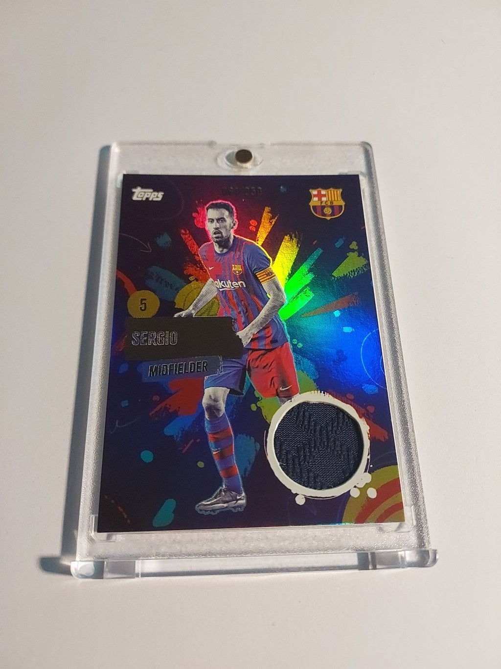 Topps Barcelona Team Set 2024-25 Sergio Busquets Patch Relic Parallel 61/250 Hit – Bild 2