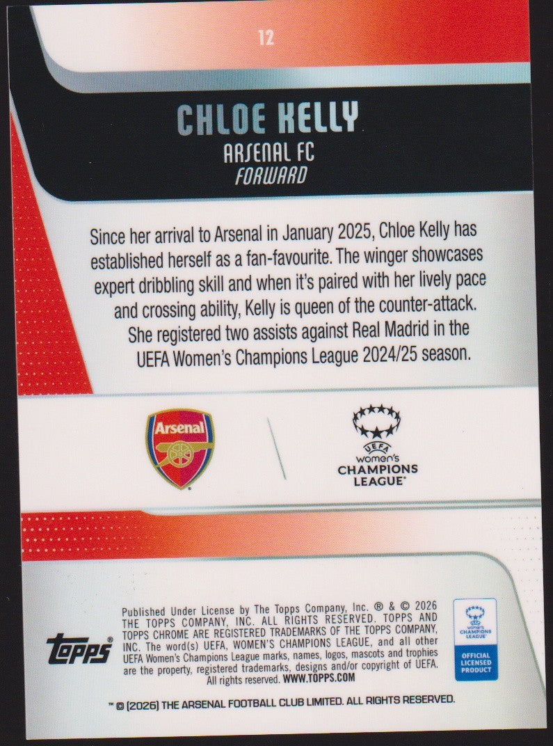 Topps Chrome 2024-25 Chloe Kelly Arsenal FC Parallel 9/25 Refractor – Bild 2