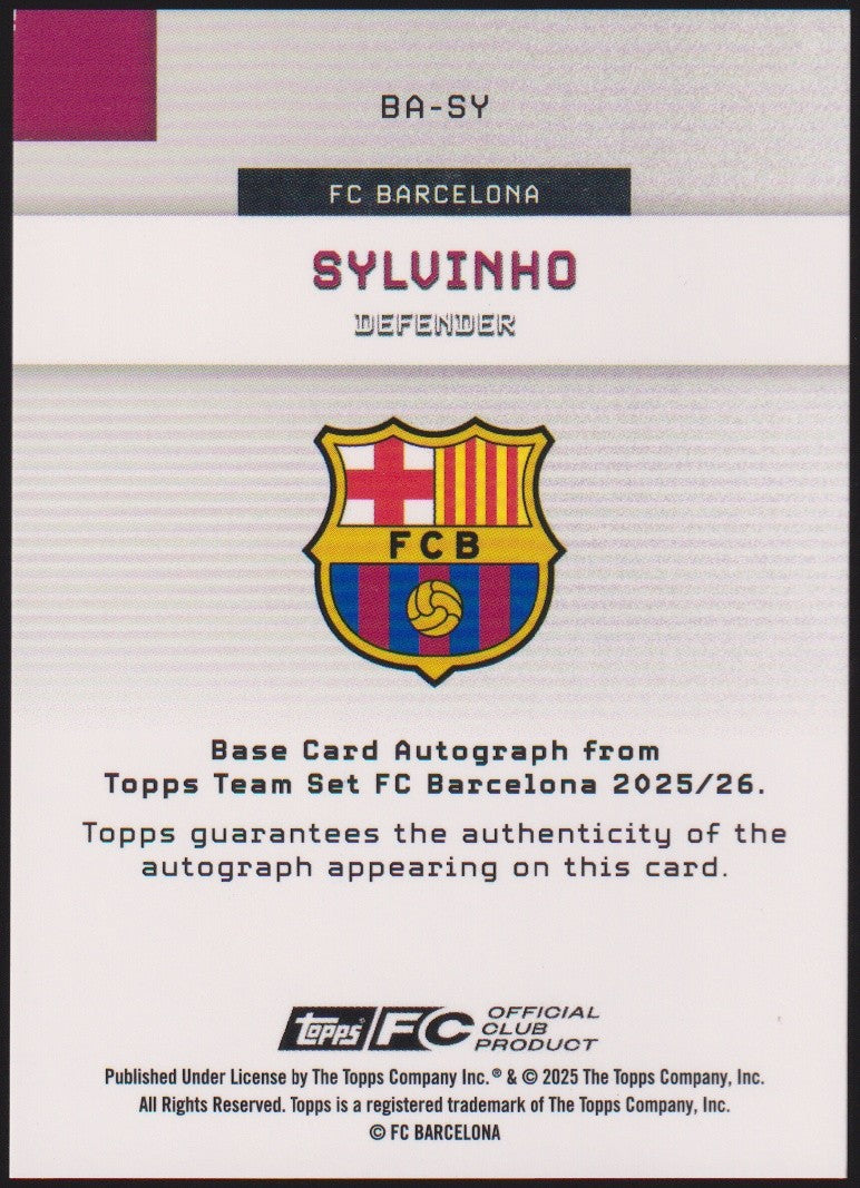 Topps 2024-25 Sylvinho Auto FC Barcelona Parallel 44/75 Refractor – Bild 2