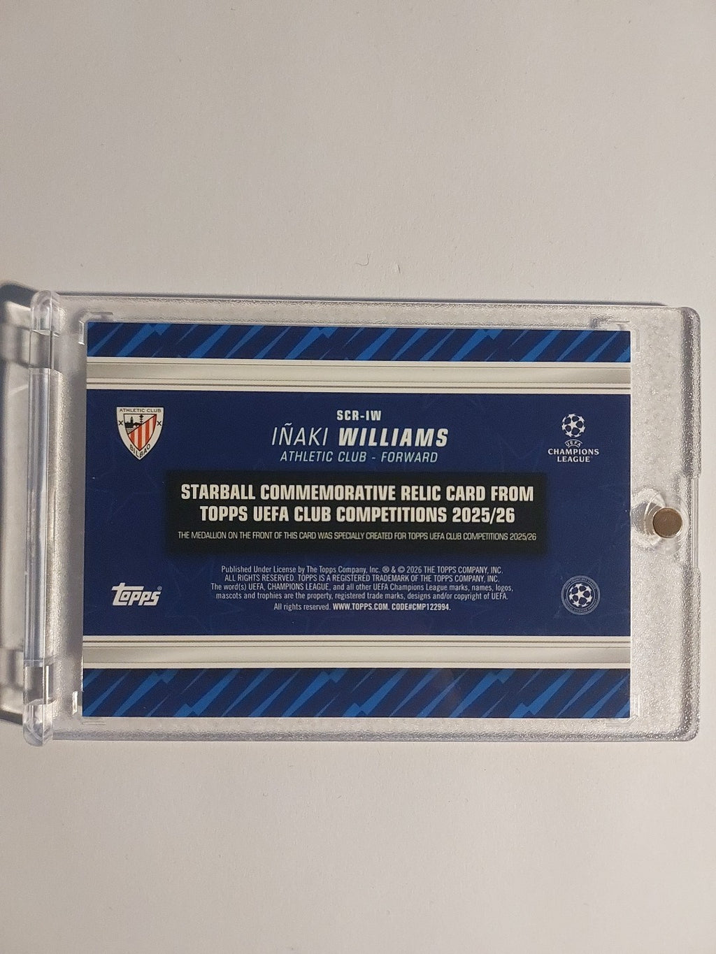 Topps UCC Flagship 2025-26 Inaki Williams Athletic Bilbao Starball Relic Rare – Bild 2