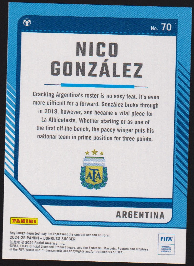 Panini Donruss Soccer 2023-24 Nico González Argentina Parallel Rare Nr. No. 70 – Bild 2