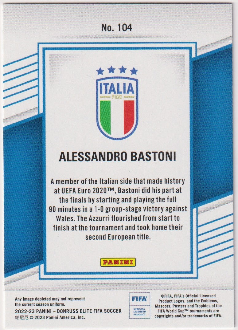 Panini Elite 2022-23 Alessandro Bastoni Italien Parallel Rare 104 – Bild 2