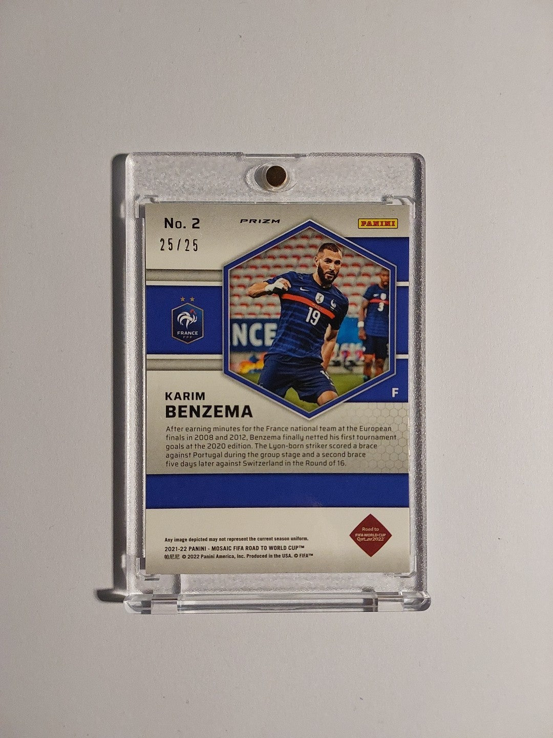 Panini Mosaic 2021-22 Karim Benzema Frankreich Real Madrid Parallel 25/25 Rare – Bild 2
