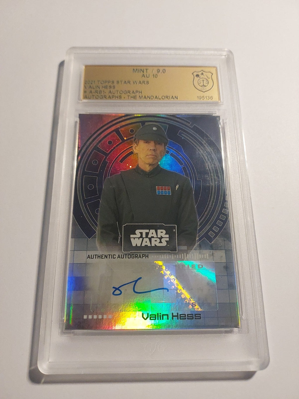 Topps Star Wars 2021 Valin Hess Auto Imperium GSG 9/10 = PSA Refractor Parallel – Bild 2
