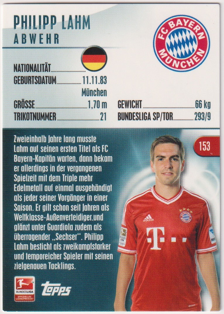 Topps Bundesliga 2013-14 Philipp Lahm FC Bayern München Parallel Refractor – Bild 2