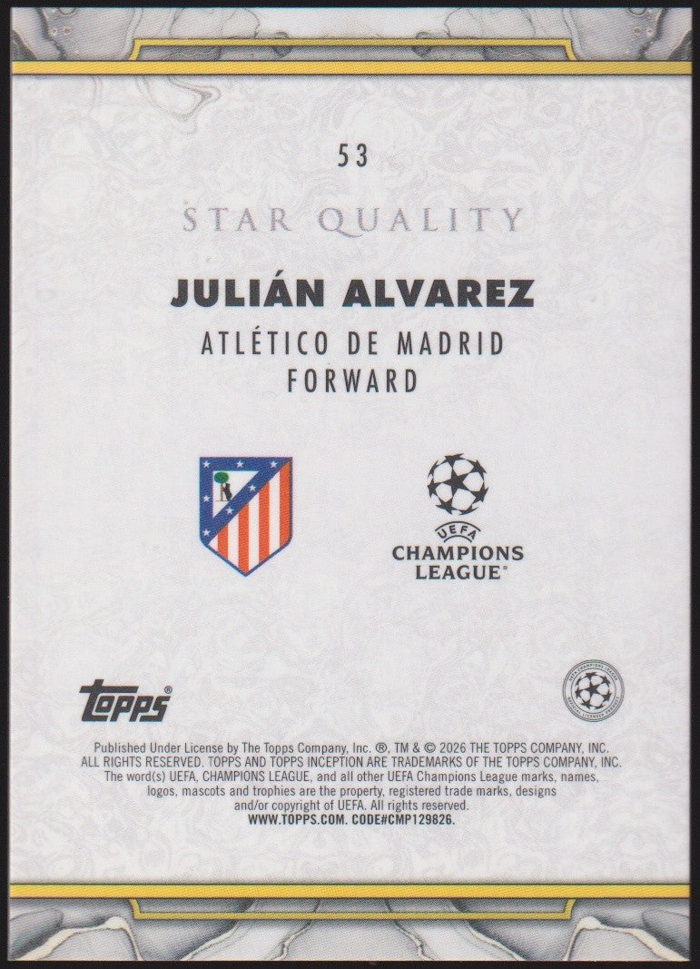Topps Inception 2025-26 Julian Alvarez Atletico de Madrid Parallel 79/125 Rare – Bild 2